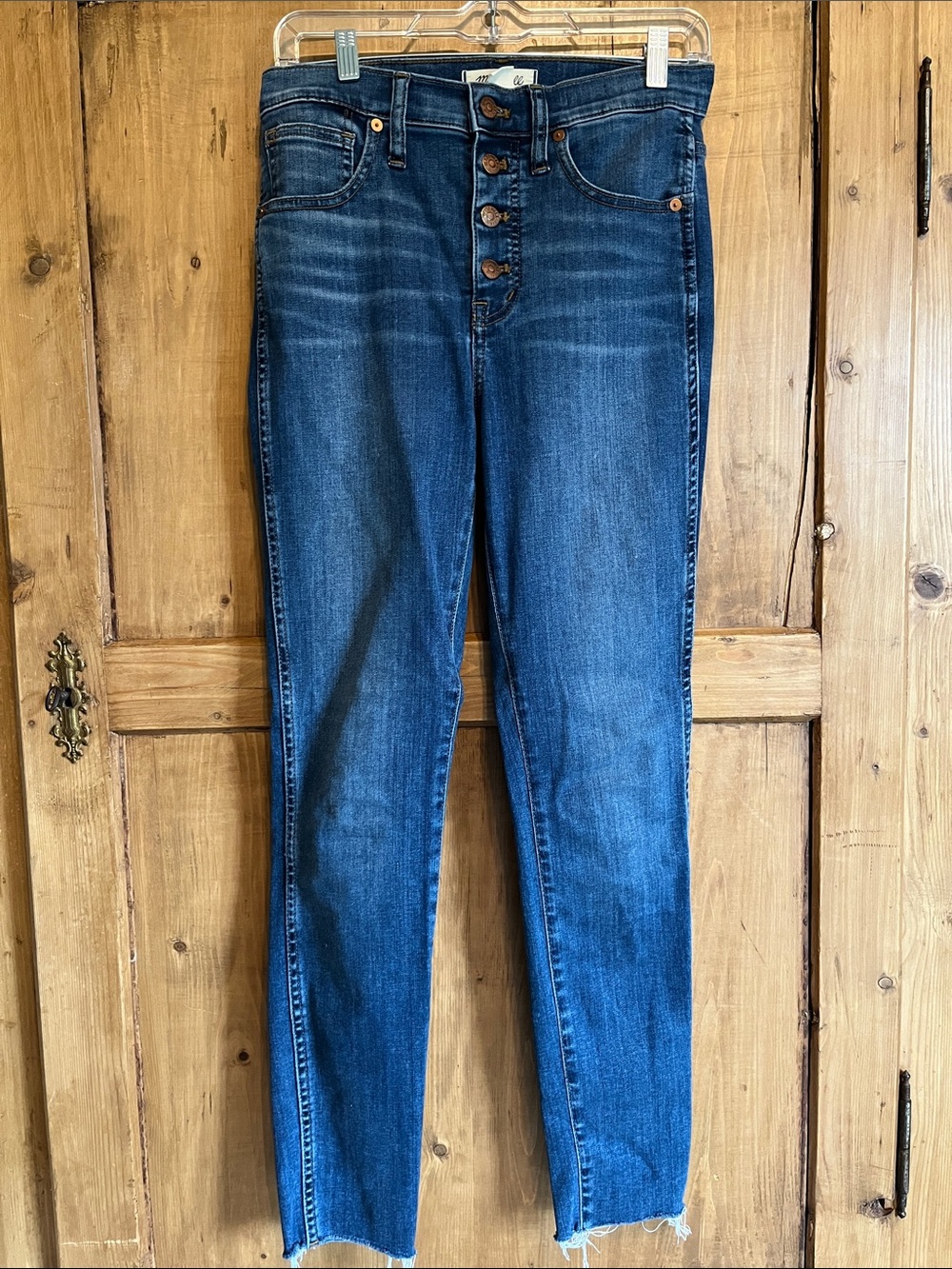 Madewell 10” High-Rise Skinny Button-Fly Jeans in Medium Blue Wash